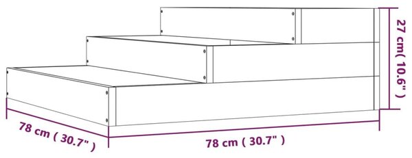 Ζαρντινιέρα Γκρι 78 x 78 x 27 εκ. από Μασίφ Ξύλο Πεύκου - Γκρι