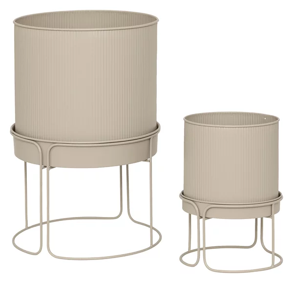 Γλάστρες Με Βάση (Σετ 2τμχ) A-S Aze Beige 198172B