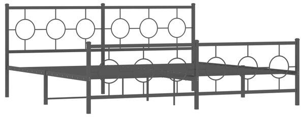 VidaXL Πλαίσιο Κρεβατιού με Κεφαλάρι&Ποδαρικό Μαύρο 200x200εκ. Μέταλλο