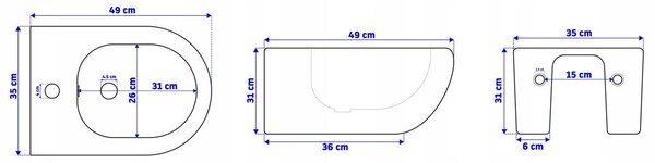 ZESTAW WC CARTER RIMLESS SLIM BIDET CARTER MINI