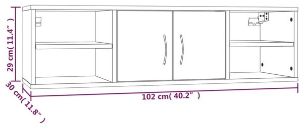 Ραφιέρα Τοίχου Καπνιστή Δρυς 102x30x29 εκ. Επεξεργασμένο Ξύλο - Καφέ