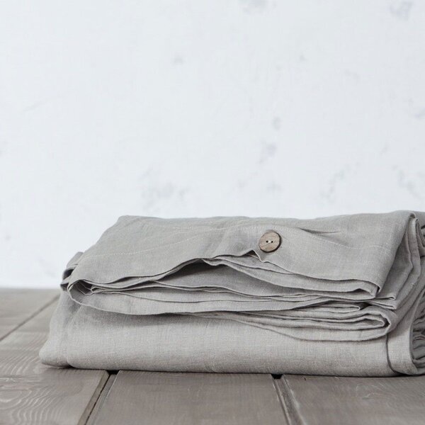 Παπλωματοθήκη Linen Light Grey Nima