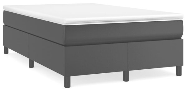 VidaXL Κρεβάτι Boxspring με Στρώμα Μαύρο 120x190εκ.από Συνθετικό Δέρμα