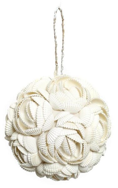 Διακοσμητικό Κρεμαστό Από Κοχύλια The Rose Shell Ball BABL006W-M D9 White Bazar Bizar