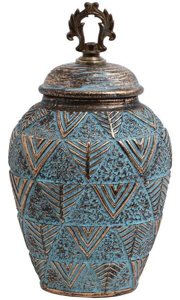 Βάζο 818684 373-121-636 20x17x34cm Turquoise-Gold