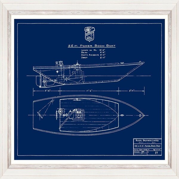 Κάδρο Tugboats Blueprints Ii Fa13402 70X50Cm Blue Mindthegap