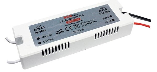 Τροφοδοτικό MP36CV24 Cv Led Driver 36W 230V AC-24V DC 1.5A IP20 125x41x20 mm Aca