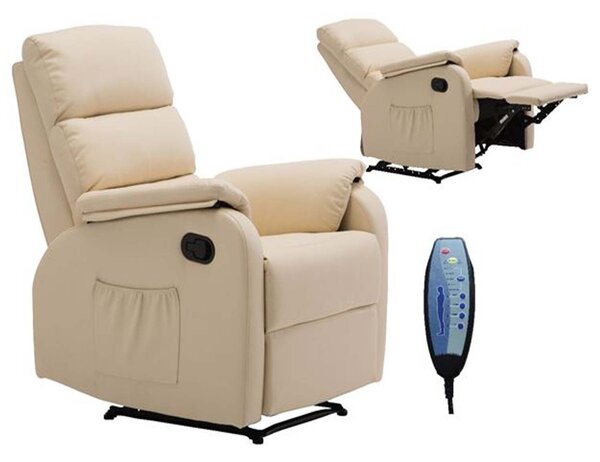 Πολυθρόνα Massage Comfort Relax Pu Ε9733,1 Μπεζ 79x97x101cm