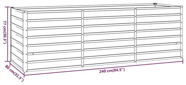 Ζαρντινιέρα Σκουριασμένο 240x80x77 εκ. Ατσάλι Σκληρυθέν Αέρα - Καφέ