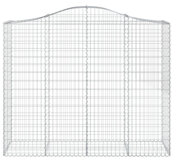 Συρματοκιβώτιο Τοξωτό 200x50x160/180εκ. από Γαλβανισμένο Χάλυβα - Ασήμι