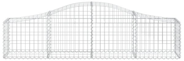 Συρματοκιβώτιο Τοξωτό 200x30x40/60εκ. από Γαλβανισμένο Σίδερο - Ασήμι