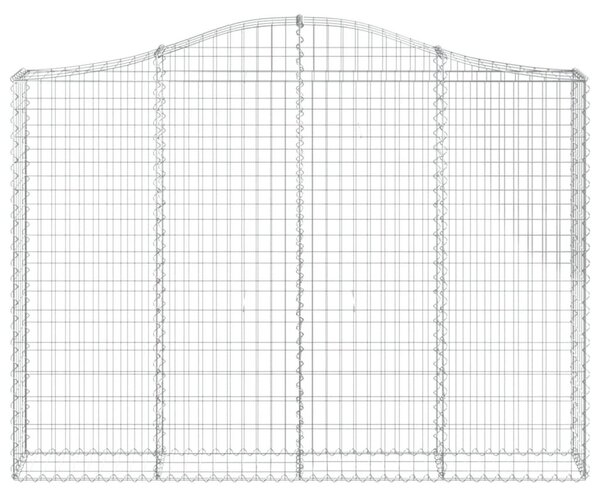 Συρματοκιβώτιο Τοξωτό 200x30x140/160εκ. από Γαλβανισμένο Χάλυβα - Ασήμι