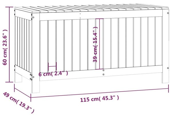 Μπαούλο Αποθήκευσης Κήπου 115x49x60 εκ από Μασίφ Ξύλο Πεύκου - Καφέ