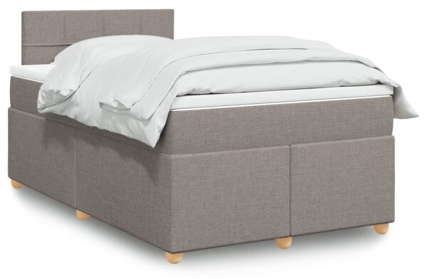 VidaXL Κρεβάτι Boxspring με Στρώμα Taupe 120x200 εκ. Υφασμάτινο