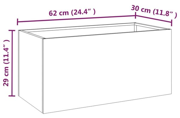 Ζαρντινιέρα 62x30x29 εκ. Ατσάλι Σκληρυθέν στον Αέρα - Καφέ