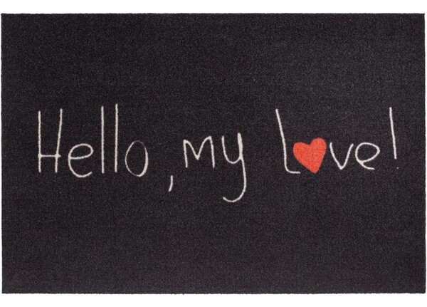 Πατάκι Εισόδου Mondial 050 Hello My Love 50X75cm Black Sdim