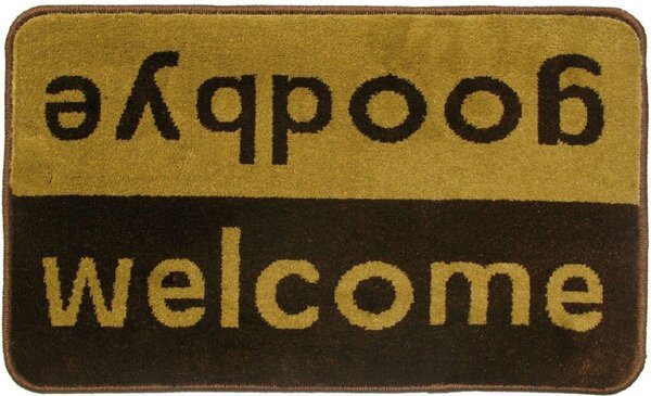 Πατάκι Εισόδου Fashion Welcome 40X67cm Brown-Beige Sdim