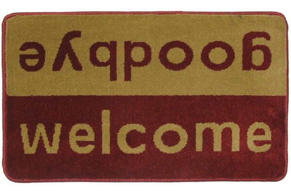 Πατάκι Εισόδου Fashion Welcome 40X67cm Wine Red-Beige Sdim