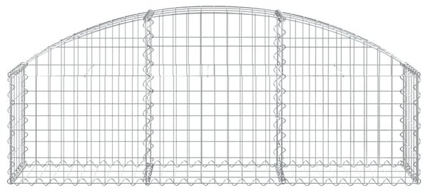 Συρματοκιβώτιο Τοξωτό 150x30x40/60εκ. από Γαλβανισμένο Χάλυβα - Ασήμι