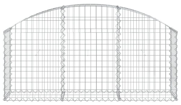 Συρματοκιβώτιο Τοξωτό 150x30x60/80εκ. από Γαλβανισμένο Χάλυβα - Ασήμι