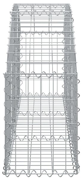 Συρματοκιβώτιο Τοξωτό 150x30x40/60εκ. από Γαλβανισμένο Χάλυβα - Ασήμι