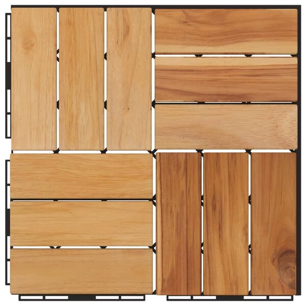 Πλακάκια Deck 10 τεμ. 30 x 30 εκ. από Μασίφ Ξύλο Teak - Καφέ