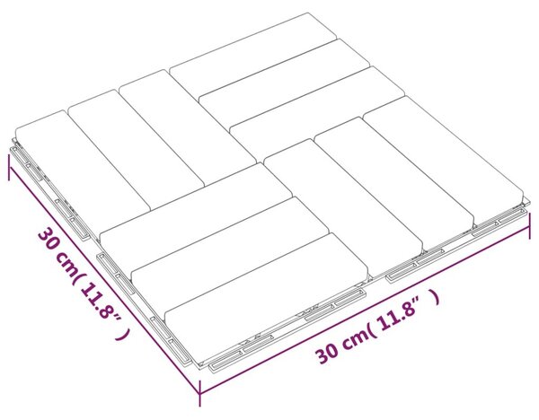 Πλακάκια Deck 10 τεμ. 30 x 30 εκ. από Μασίφ Ξύλο Teak - Καφέ