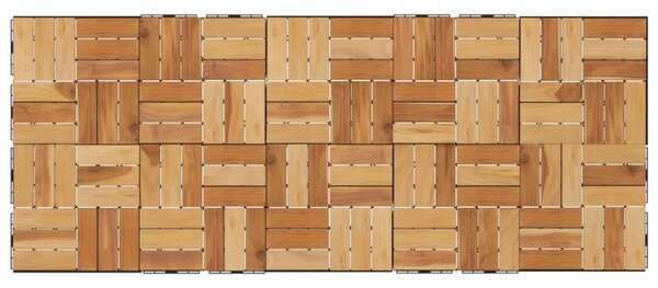 Πλακάκια Deck 10 τεμ. 30 x 30 εκ. από Μασίφ Ξύλο Teak - Καφέ