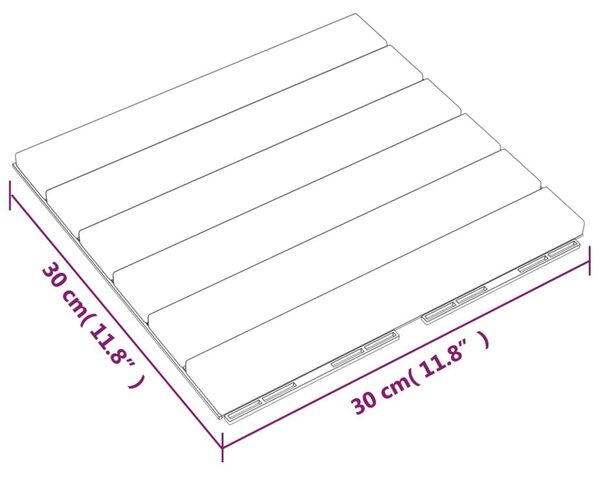 Πλακάκια Deck Κάθετο Σχέδιο 10 τεμ. 30x30 εκ. Μασίφ Ξύλο Teak - Καφέ