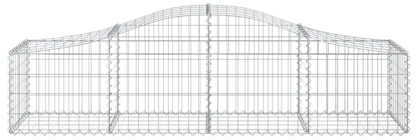 Συρματοκιβώτιο Τοξωτό 200x50x40/60εκ. από Γαλβανισμένο Χάλυβα - Ασήμι