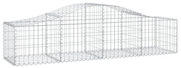 Συρματοκιβώτιο Τοξωτό 200x50x40/60εκ. από Γαλβανισμένο Χάλυβα - Ασήμι