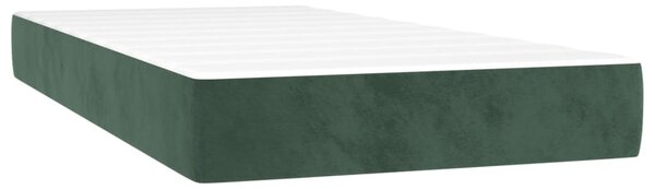 VidaXL Κρεβάτι Boxspring με Στρώμα Σκούρο Πράσινο 80x200 εκ. Βελούδινο