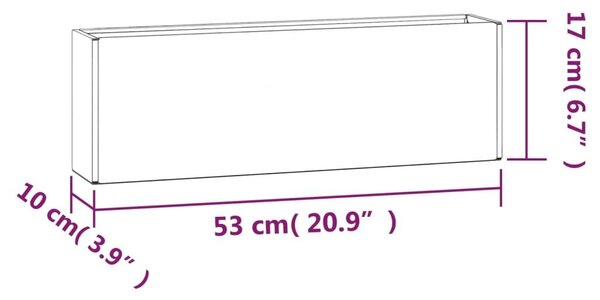 Γλάστρες Τοίχου 2τεμ Σκουρ. 53x10x17εκ. Ατσάλι Σκληρ. στον Αέρα - Καφέ