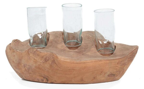 Κηροπήγιο Sampang 0490129 40x18x18cm Clear-Natural Soulworks