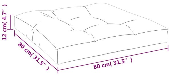 Μαξιλάρι Παλέτας με Σχέδιο Φύλλων 80 x 80 x 12 εκ. Υφασμάτινο - Πράσινο