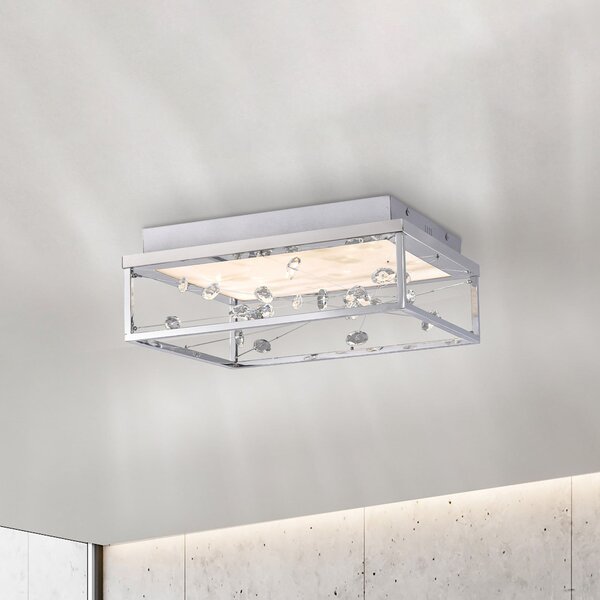 Paul Neuhaus Φωτιστικό οροφής LED SKINA, χρώμιο, 40 cm, CCT, ρυθμιζόμενη ένταση,, ρυθμιζόμενος, Ασημένιο, Σαλόνι / τραπεζαρία, Μέταλλο, σύγχρονο