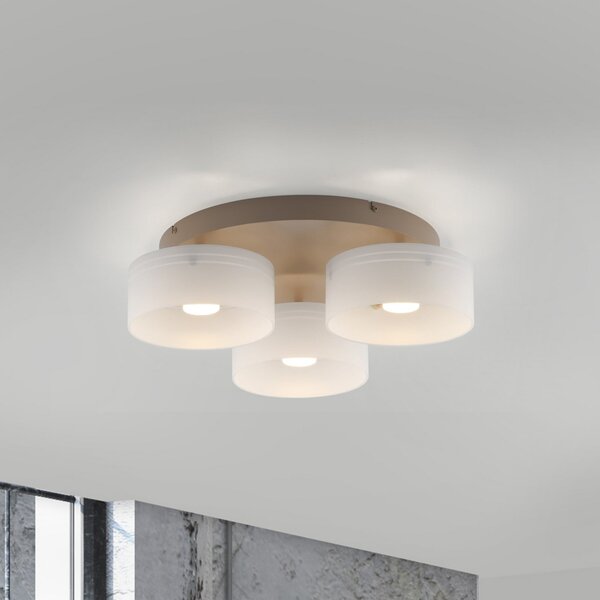 Paul Neuhaus Φωτιστικό οροφής LED MARIKA μπεζ/λευκό 40 cm 3 λάμπες γυάλινο Switchdim, ρυθμιζόμενος, Μπεζ, Σαλόνι / τραπεζαρία, Γυαλί, σύγχρονο, Οροφή στρογγυλή άμεση