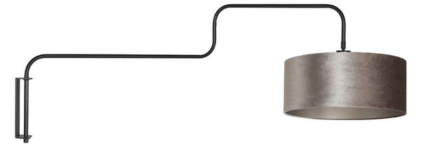 Steinhauer Φωτιστικό τοίχου Bloeba, μαύρο/ασημί, έκταση 140 cm, βελούδο, Μαύρο, Σαλόνι / τραπεζαρία, Μέταλλο, σύγχρονο