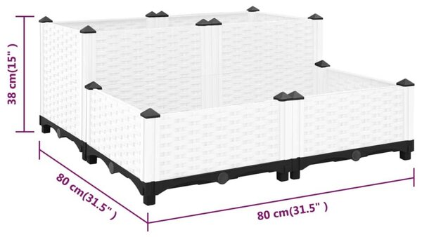 Ζαρντινιέρα 80 x 80 x 38 εκ. από Πολυπροπυλένιο - Γκρι