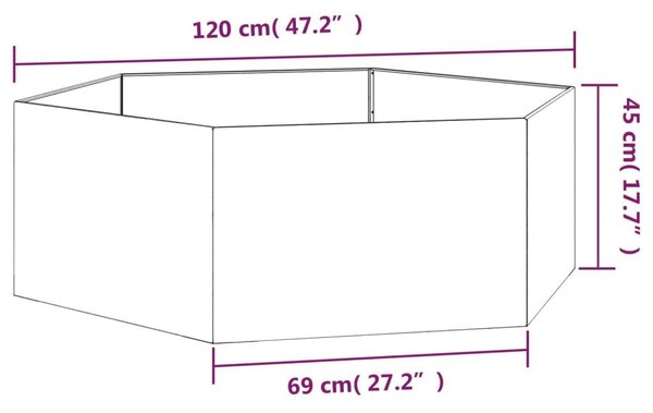 Ζαρντινιέρα Σκουρ. 138 x 120 x 45εκ. Ατσάλι Σκληρυθέν στον Αέρα - Καφέ