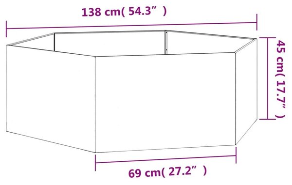 Ζαρντινιέρα Σκουρ. 138 x 120 x 45εκ. Ατσάλι Σκληρυθέν στον Αέρα - Καφέ