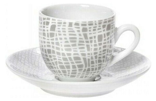 Φλυτζάνι Καφέ Με Πιατάκι Fashion 25.638.17 100ml White-Grey Cryspo Trio