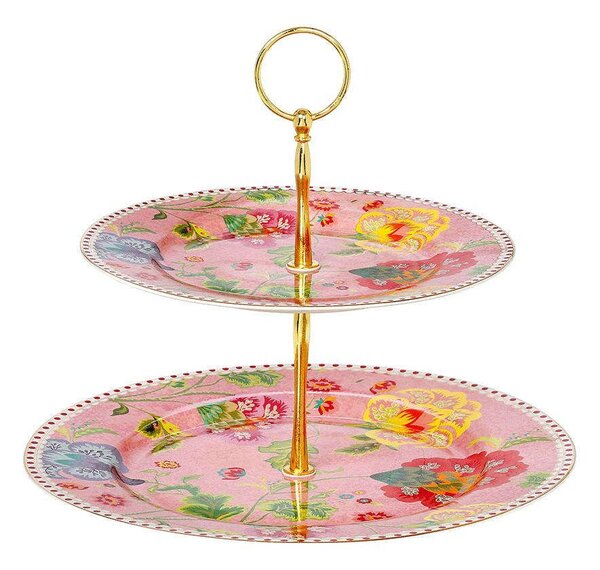 Ορντεβιέρα 2 Θέσεων Floral Pink 14.221.73 27cm Pink-Multi Cryspo Trio