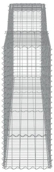 Συρματοκιβώτιο Τοξωτό 400x50x120/140εκ. από Γαλβανισμένο Χάλυβα - Ασήμι