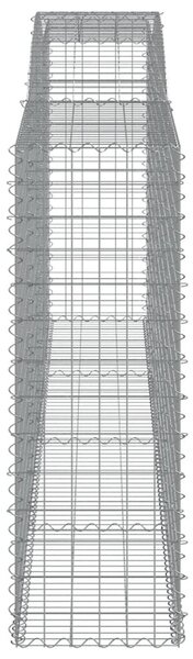 Συρματοκιβώτιο Τοξωτό 400x50x140/160εκ. από Γαλβανισμένο Χάλυβα - Ασήμι