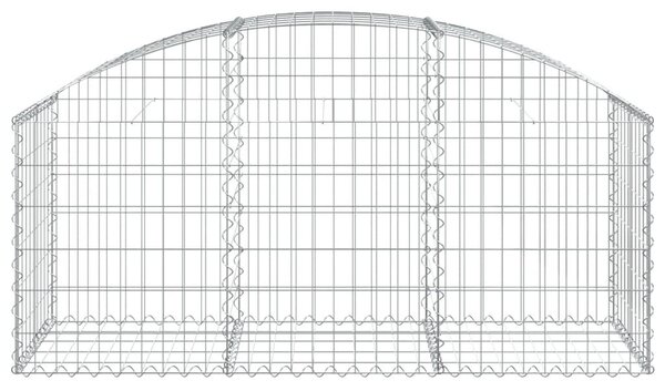 Συρματοκιβώτιο Τοξωτό 150x50x60/80εκ. από Γαλβανισμένο Χάλυβα - Ασήμι