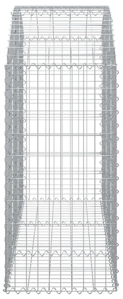 Συρματοκιβώτιο Τοξωτό 150x50x100/120εκ. από Γαλβανισμένο Χάλυβα - Ασήμι