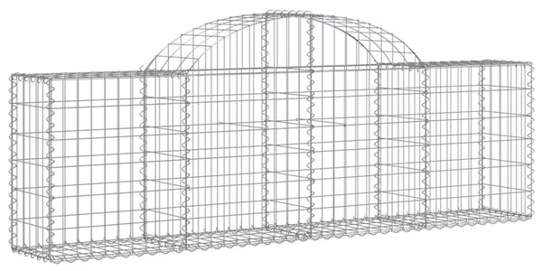 Συρματοκιβώτιο Τοξωτό 200x30x60/80εκ. από Γαλβανισμένο Χάλυβα - Ασήμι