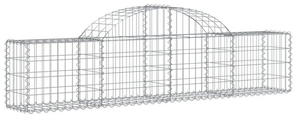 Συρματοκιβώτιο Τοξωτό 200x30x40/60εκ. από Γαλβανισμένο Σίδερο - Ασήμι