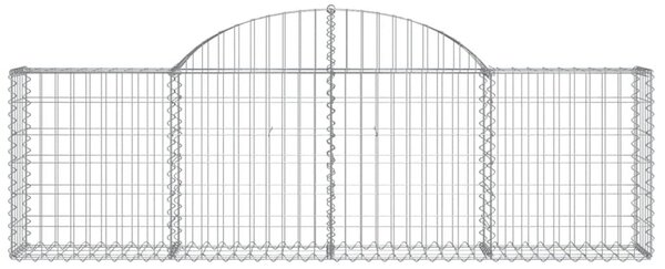 Συρματοκιβώτιο Τοξωτό 200x30x60/80εκ. από Γαλβανισμένο Χάλυβα - Ασήμι